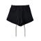 solid color pocket slight stretch drawstring casual shorts size run small_Black