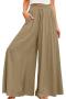 new casual plus-size non-stretch 9-color knit wide-legged loose long pants_Black_White_Aqua Green_Green_Forest Green_Sky Blue_Beige_Khaki