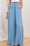 new casual plus-size non-stretch 9-color knit wide-legged loose long pants_Black_White_Aqua Green_Green_Forest Green_Sky Blue