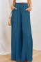 new casual plus-size non-stretch 9-color knit wide-legged loose long pants_Black_White_Aqua Green