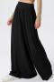new casual plus-size slight stretch 6-color high-waist wide-leg long pants_Black
