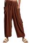 new casual plus-size slight stretch 11-color wide leg long pants_Black_White_Gray_Pink_Yellow_Forest Green_Dark Green_Dark Blue_Beige_Khaki _Brown