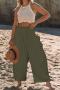new casual plus-size slight stretch 11-color wide leg long pants_Black_White_Gray_Pink_Yellow_Forest Green_Dark Green