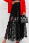 sexy lace see through non-stretch stylish with lined skirt_Black