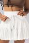 stylish slight stretch high waist pure color skorts_Black_White