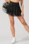 stylish slight stretch high waist pure color skorts_Black
