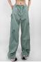casual non-stretch drawstring straight cargo pants(size run small)_Black_Dark Gray_Pink_Aqua Green
