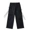 casual non-stretch drawstring straight cargo pants(size run small)_Black