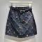 new non-stretch ripped zip-up with belt slim a-line mini skirt size run small_Black
