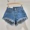 stylish non-stretch pure color zip-up all-match denim hot shorts size run small_Black_White_Dark Gray_Pink_Orange_Light Green_Sky Blue_Blue