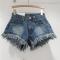 stylish non-stretch pure color zip-up all-match denim hot shorts size run small_Black_White_Dark Gray_Pink_Orange_Light Green_Sky Blue_Blue_Dark Blue