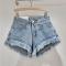 stylish non-stretch pure color zip-up all-match denim hot shorts size run small_Black_White_Dark Gray_Pink_Orange_Light Green_Sky Blue
