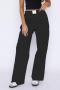 casual non-stretch 8-colors striped print loose straight pants_Black