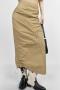 new casual non-stretch patchwork asymmetrical shirred back slit midi skirt(size run small)_Black_Dark Green_Dark Blue_Khaki
