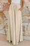 stylish non-stretch solid color high waist with pocket wide leg pants_Black_White_Magenta_Dark Green_Beige