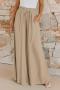 stylish non-stretch solid color high waist with pocket wide leg pants_Black_White_Magenta_Dark Green_Beige_Khaki