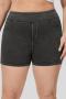 plus size stylish stretch pocket high waist fitting denim sports shorts_Dark Gray