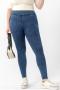 plus size high waist slight stretch denim barbie slim casual sports leggings_Black_Sky Blue_Blue