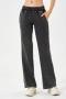 stylish slight stretch casual loose denim barbie sports pants size run small_Dark Gray