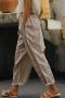 new casual plus-size slight stretch patchwork lace hollow pants_White_Gray_Dark Gray_Khaki