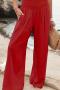 new casual plus-size slight stretch16-color high-waist wide-leg pants_Black_White_Gray_Pink_Red