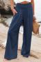 new casual plus-size slight stretch16-color high-waist wide-leg pants_Black_White_Gray_Pink_Red_Light Green_Dark Green_Sky Blue_Blue_Dark Blue