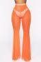 sexy plus size slight stretch see-through mesh high-waist pants_Black_White_Orange