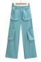 xs-l casual slight stretch high waist straight cargo pants(size run small)_Black_Dark Gray_Sky Blue