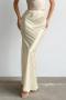 stylish non-stretch satin leopard batch printing maxi mermaid skirt_Black_Beige