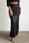 stylish non-stretch satin leopard batch printing maxi mermaid skirt_Black