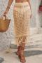 sexy slight stretch 5 colors solid color drawstring maxi skirt_Black_White_Magenta_Blue_Beige