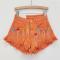 stylish non-stretch rhinestone tassel all-match denim shorts(size run small)_Pink_Orange