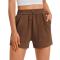 casual plus size slight stretch 5 colors drawstring pocket all-match shorts_Black_Gray_Dark Gray_Beige_Brown