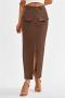 xs-xl stylish office lady slight stretch 5 colors slit midi skirt_Black_Dark Green_Beige_Khaki _Brown