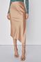 new sexy slight stretch satin 3-color high-waist slit midi skirt_Black_Beige_Champagne