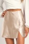 new sexy slight stretch 4-color satin high-waist all-match slit mini skirts_Black_Green_Beige