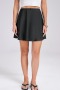 new slight stretch 4-color satin lace-bow high-waist mini skirts_Black