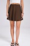 new slight stretch 4-color satin lace-bow high-waist mini skirts_Black_Dark Green_Brown