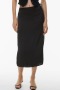 new sexy non-stretch 4-color satin high-waist lace-up midi skirts_Black