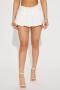 sexy non-stretch solid color 5-colors pleated with lined mini skirt_Black_White