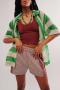 casual non-stretch batch printing loose shorts (only shorts)_Rose Red