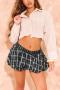 stylish slight stretch lattice low waist bloomers skort_Black