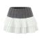 sexy slight stretch knitted patchwork pleated mini skirt size run small_Gray