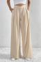 new casual non-stretch 5-color pleated wide-leg loose pants_Black_Gray_Pink_Sky Blue_Beige