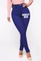 new plus-size slight stretch 4-color characters fixed printing high-waist denim pants_Black_Dark Gray_Sky Blue_Dark Blue