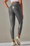 xs-xxl plus size pure color 6 colors pu leather stretch tight-fitting leggings_Black_Gray