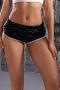 sexy slight stretch sequin decor 7 colors low-waist shorts(size run small)_Black