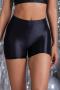 sexy slight stretch 8 colors high-waist solid color shorts(size run small)_Black