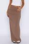 casual slight stretch solid all-match low waist pleated straight maxi skirt_Black_Gray_Dark Gray_Haze Blue_Brown