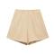 sexy non-stretch high-waist 4 colors solid color shorts_Black_White_Pink_Khaki